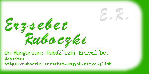 erzsebet ruboczki business card